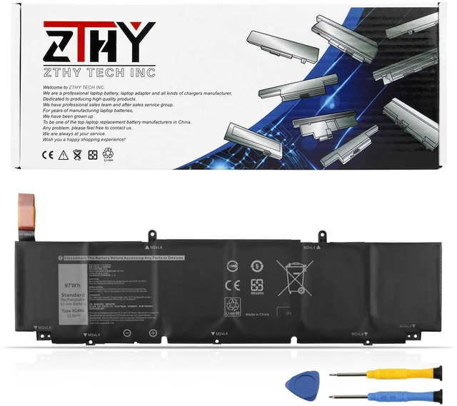Main image of XG4K6 Battery Replacement for Dell XPS 17 9700 9710 9720 9730 Precision 5750 5760 5770 Series Laptop P92F P92F001 P92F002 P92F003 001RR3 01RR3YM F8CPG OF8CPG 5XJ6R KVPMY 0YY3V KRDHV 11.4V 97Wh 6-Cell