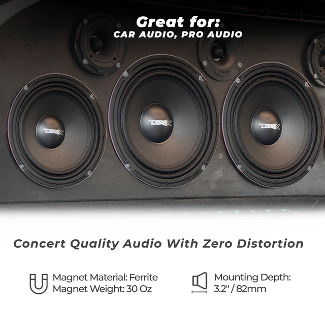 Alt view image 3 of 7 - PRO-X8M Loudspeaker - 8", Midrange, Red Steel Basket, 550W Max, 275W RMS, 8 Ohms - Premium Quality Audio Door Speakers for Car or Truck Stereo Sound System (1 Speaker), Classic