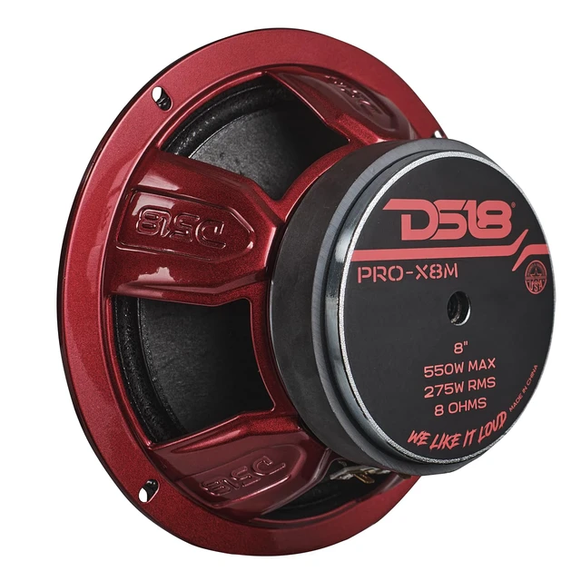 Alt view image 6 of 7 - PRO-X8M Loudspeaker - 8", Midrange, Red Steel Basket, 550W Max, 275W RMS, 8 Ohms - Premium Quality Audio Door Speakers for Car or Truck Stereo Sound System (1 Speaker), Classic