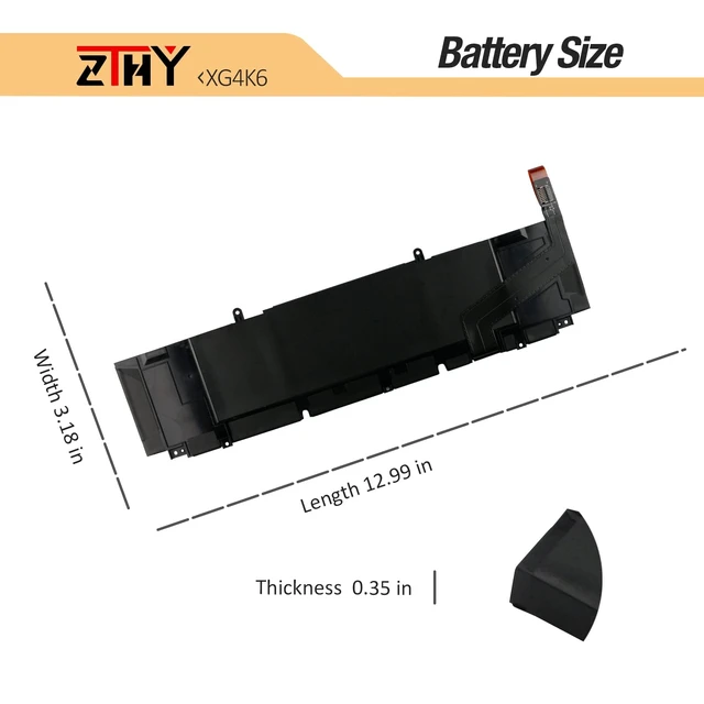 Alt view image 7 of 7 - XG4K6 Battery Replacement for Dell XPS 17 9700 9710 9720 9730 Precision 5750 5760 5770 Series Laptop P92F P92F001 P92F002 P92F003 001RR3 01RR3YM F8CPG OF8CPG 5XJ6R KVPMY 0YY3V KRDHV 11.4V 97Wh 6-Cell