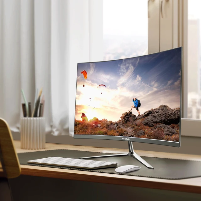 Alt view image 4 of 7 - 24.5 Inch Gaming Curved Monitor Built-in Speakers, 3000R 120Hz PC Screen Full HD 1080P, HDMI 2.0, VGA, Wall Mount Compatible 75 * 75mm