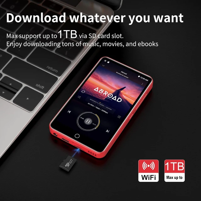 Alt view image 3 of 4 - 144GB MP3 Player with Bluetooth and WiFi, 4" Full Color Touch Screen MP4 Music Player with Spotify,Pandora,YouTube, Android MP4 Music Player for Kids up to 1TB