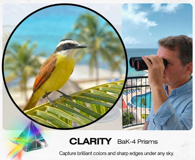 Alt view image 4 of 4 - 10x42 Binoculars with IPX7 Waterproof Protection for Bird Watching, Hunting, Cruise Ship, Travel and Safari