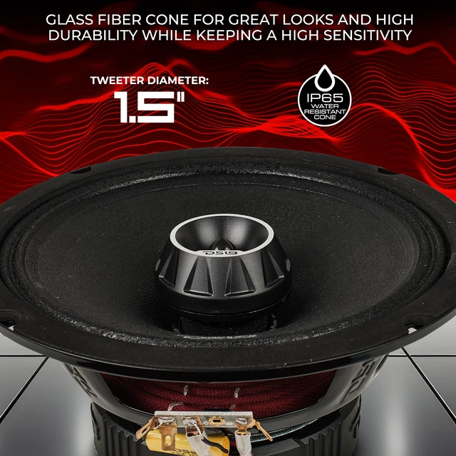 Alt view image 3 of 7 - PRO-ZT Pro Audio Coaxial Midrange Speakers with Built-in Bullet Tweeter, 4-Ohms, Water Resistant - Black Metal Mesh Grill Included (1 Speaker) (8" inches)