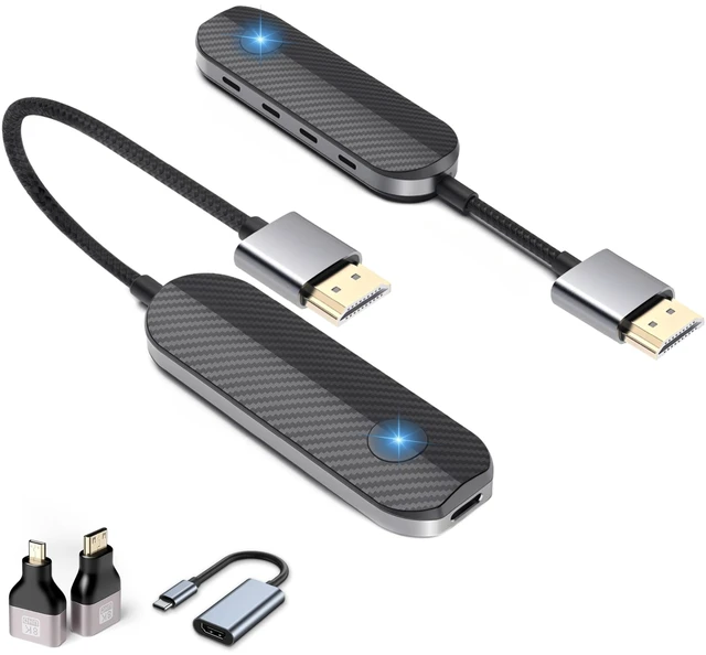 Main image of iShare Pro Kit All-in-One Wireless HDMI Transmitter and Receiver, Premium Carbon Fiber Design, 4K Decoding 1080P 60Hz, 328ft Long Range, Includes Adapters for Drones Cameras MacBook