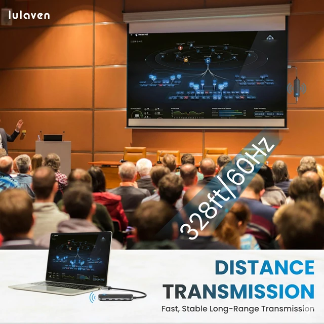 Alt view image 2 of 4 - iShare Pro Kit All-in-One Wireless HDMI Transmitter and Receiver, Premium Carbon Fiber Design, 4K Decoding 1080P 60Hz, 328ft Long Range, Includes Adapters for Drones Cameras MacBook