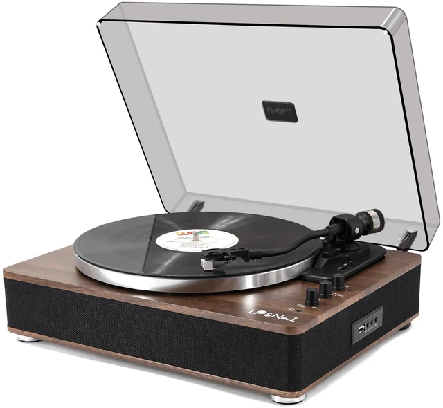 Main image of High Fidelity All-in-One Record Player with Stereo Speakers, Turntables for Vinyl Records with USB Recording & Playback, Bluetooth Input and Output,Pitch Control, Auto Off