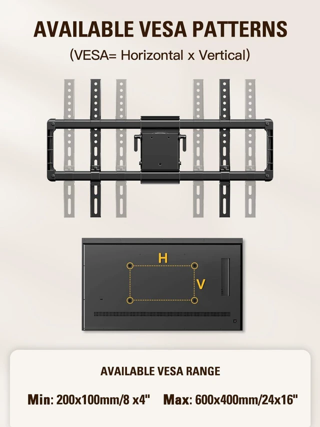 Alt view image 7 of 7 - Sliding TV Wall Mount for 42-86" TVs, Full Motion Articulating Dual Arms, Easy TV Centering, Max VESA 600x400mm, 132 lbs, MD2198