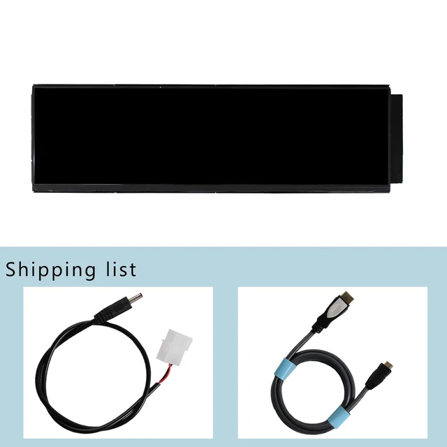 Alt view image 6 of 6 - 12.6 Inch IPS LCD Screen Monitor 1920x515 Display with Cable Kit,Fit for DIY Y60 PC Case CPU GPU Secondary Monitor Panel