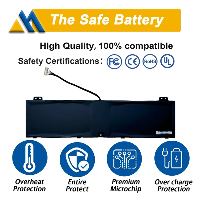Alt view image 3 of 7 - AP21B7Q Laptop Battery Compatible with Acer Predator Triton 300 SE PT314-51S (2022) Swift Edge SFX16-61G Swift X SFX14-71G Series QKT.00407.014 15.48V 4930mAh 76Wh