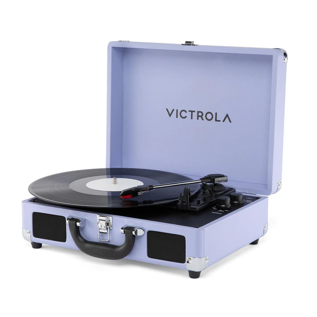 Main image of Journey II (2025 Model) Bluetooth Suitcase Record Player Built-in Stereo Speakers with Enhanced Bass, 3-Speed Turntable, Bluetooth Input and Output, RCA & Headphone Outputs (Lavender)