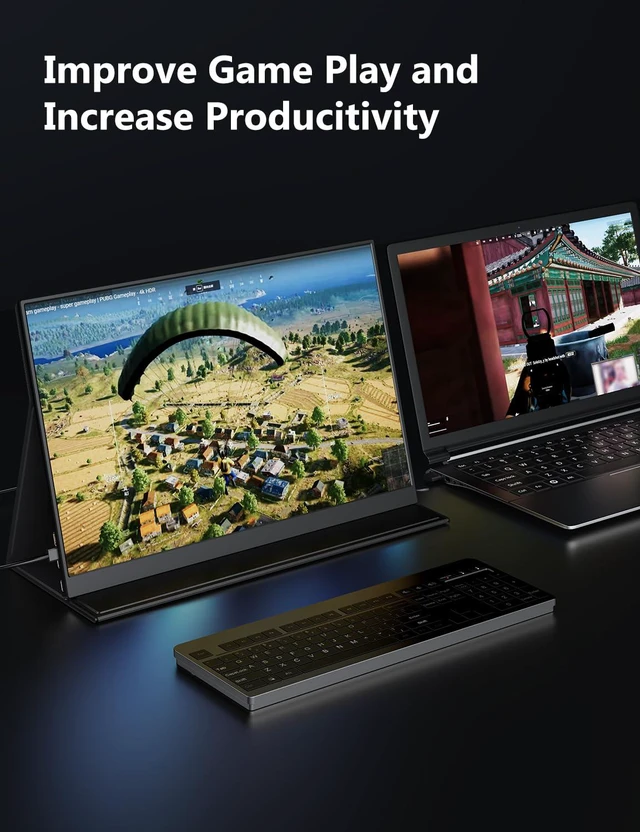 Alt view image 6 of 7 - Portable Gaming Monitor, USB-C HDMI Laptop Screen Extender, Second Display for Console with Built-in Speakers, Works with PS5, Xbox, Switch, Ideal for Travel Home Office - 16.1"