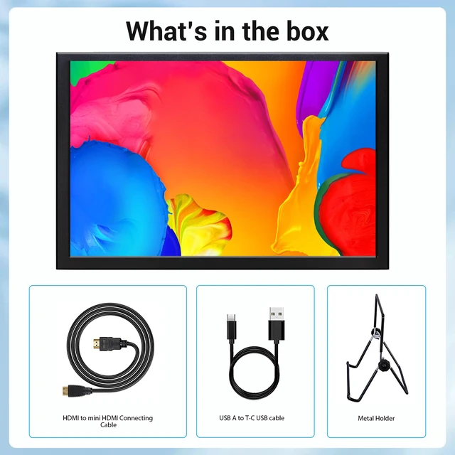 Alt view image 7 of 7 - 8 Inch Touch Screen Portable Monitor, Mini HDMI Display, 1280 * 800 Resolution for PC Laptop Compatible with Raspberry Pi Game Consoles