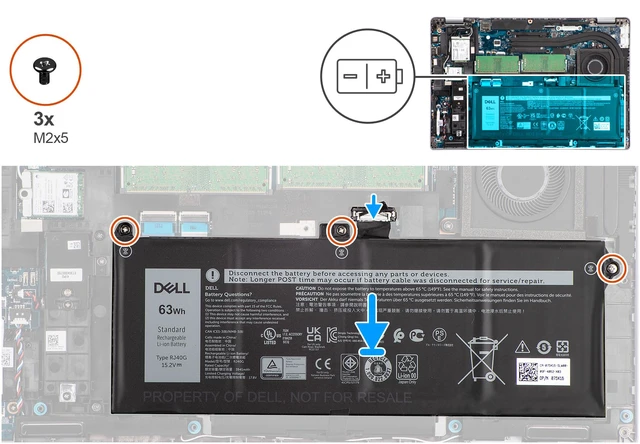 Alt view image 3 of 3 - DELL RJ40G 15.2V 63Wh 4-Cell Notebook Battery For DELL Latitude 5420, Latitude 5520, Precision 3560 Series Laptops P/N: P137G P137G001 P104F P104F001 P104F002 075X16 01K2CF 0WK3F1 0M3KCN 005R42