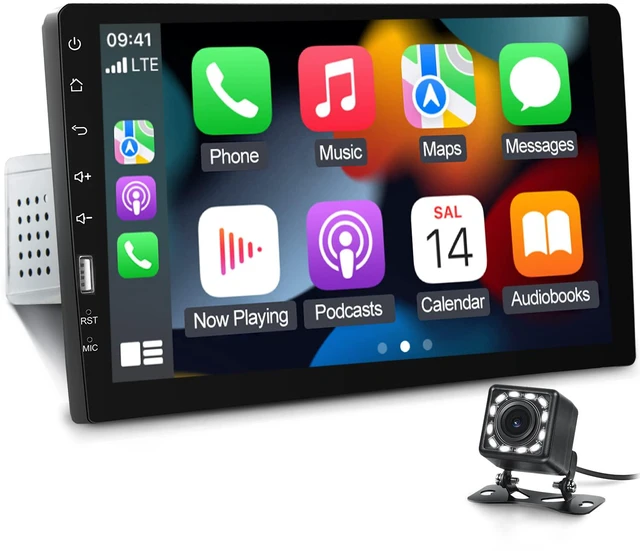 Main image of 9inch Single Din Touchscreen Car Stereo Compatible with Apple Carplay and Android Auto, Bluetooth Car Radio with Backup Camera