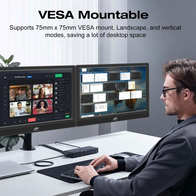 Alt view image 5 of 7 - Portable Monitor 13.3 Inch HD 1366x768P LED Screen Small HDMI Monitor Built-in Speaker and Adjustable Stand HDMI VGA Port, External Display for Laptop PC Mac Xbox PS4/5