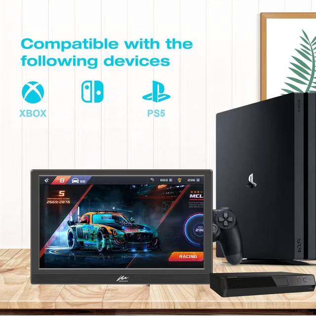 Alt view image 6 of 7 - Portable Monitor 13.3 Inch HD 1366x768P LED Screen Small HDMI Monitor Built-in Speaker and Adjustable Stand HDMI VGA Port, External Display for Laptop PC Mac Xbox PS4/5