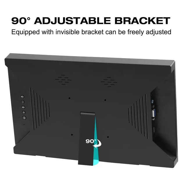 Alt view image 7 of 7 - Portable Monitor 13.3 Inch HD 1366x768P LED Screen Small HDMI Monitor Built-in Speaker and Adjustable Stand HDMI VGA Port, External Display for Laptop PC Mac Xbox PS4/5