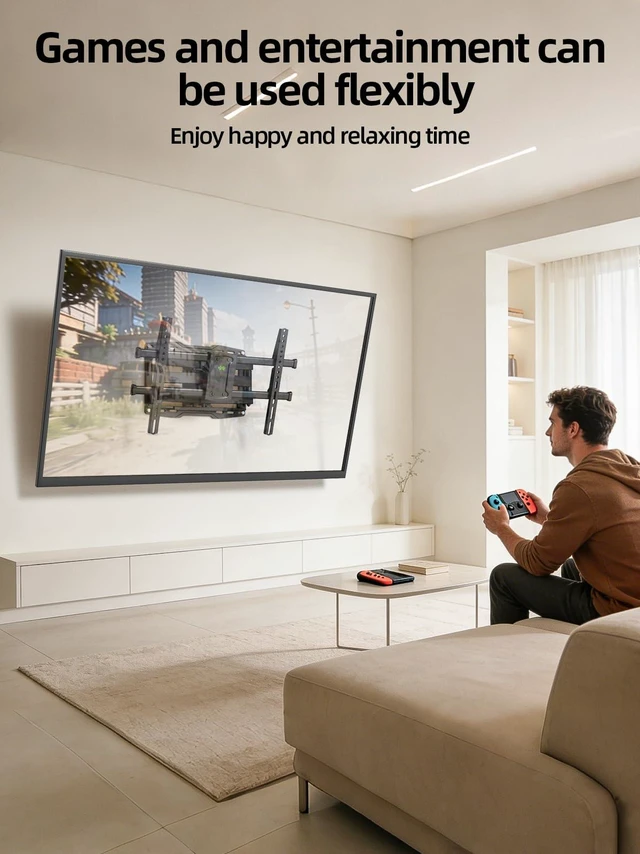 Alt view image 6 of 7 - Full Motion TV Wall Mount for 42-97 Inch TVs up to 150lbs, Swivel and Tilt Wall Mount TV Barcket with Extension, Max VESA 600x400mm & 16" Wood StudsFit Most 75 85 86 90 95 inch TVs