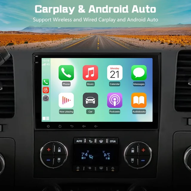 Alt view image 4 of 7 - 4Core Car Radio Stereo for Chevy Silverado Tahoe GMC Sierra Yukon 2007-2013, 8 Inch IPS Screen with CarPlay Android Auto Bluetooth GPS Navigation Backup Camera