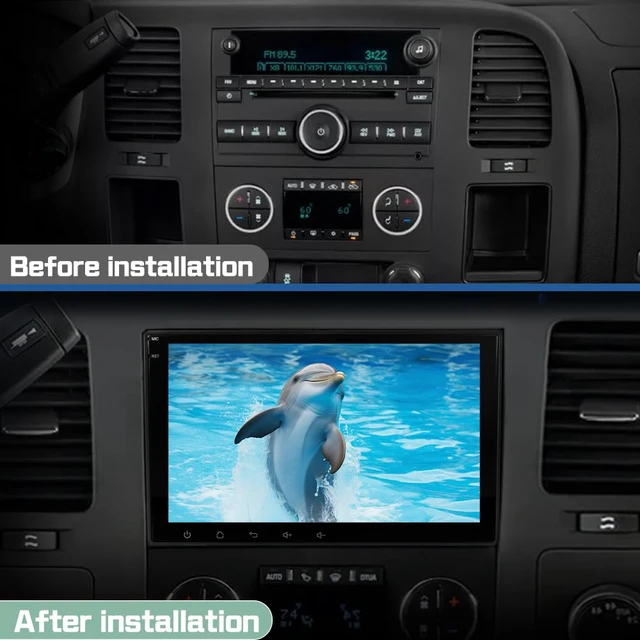 Alt view image 2 of 7 - 4Core Car Radio Stereo for Chevy Silverado Tahoe GMC Sierra Yukon 2007-2013, 8 Inch IPS Screen with CarPlay Android Auto Bluetooth GPS Navigation Backup Camera