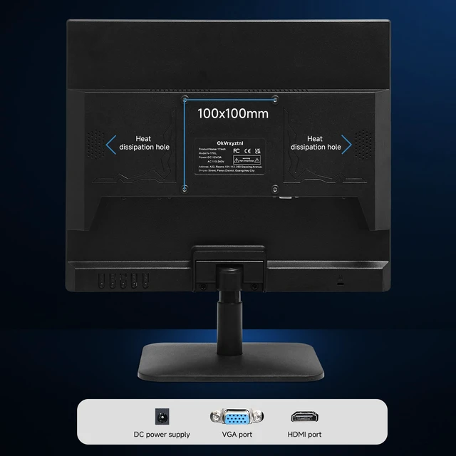 Alt view image 6 of 7 - 17" Monitor 1280 X 1024 with 45% sRGB Color Correction and 5:4 Aspect Ratio, 75 Hz, VESA Mountable, LED Monitor for PC, Laptop and Computer VGA, HDMI, TN Panel