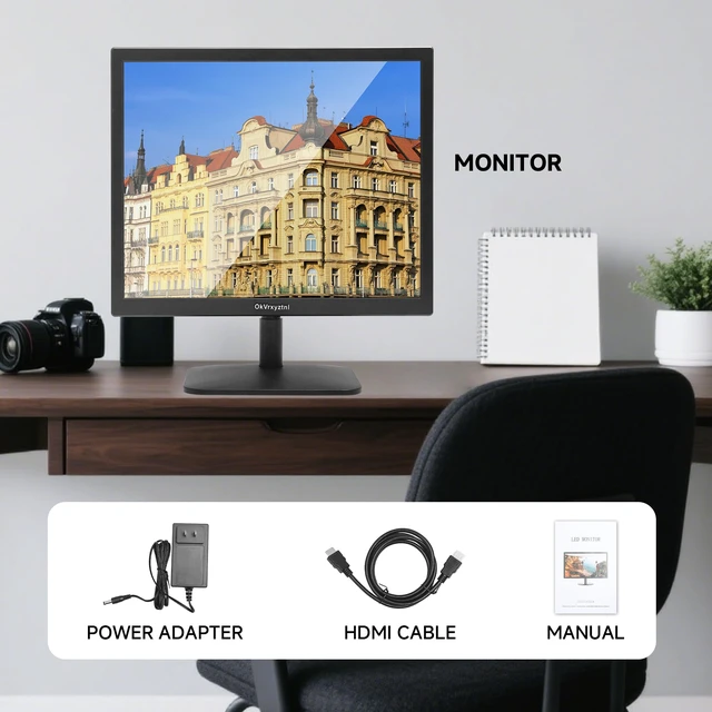 Alt view image 7 of 7 - 17" Monitor 1280 X 1024 with 45% sRGB Color Correction and 5:4 Aspect Ratio, 75 Hz, VESA Mountable, LED Monitor for PC, Laptop and Computer VGA, HDMI, TN Panel