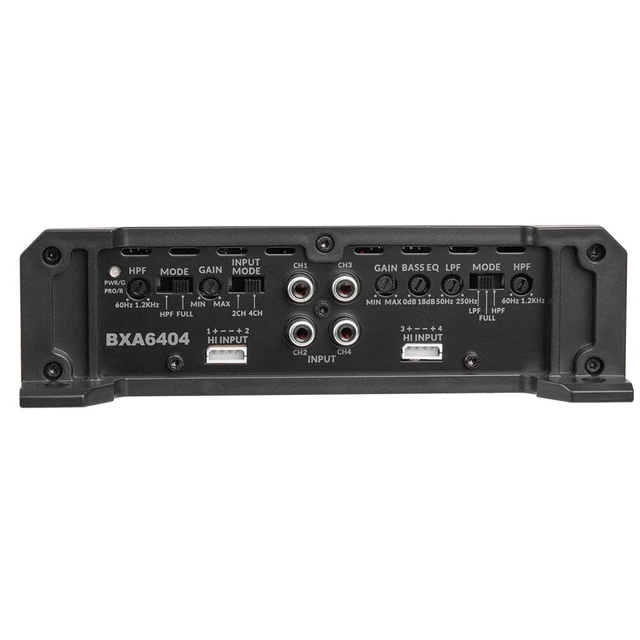 Alt view image 4 of 6 - BXA6404 640W Peak BX-Series 2-Ohm Stable Class-A/B 4-Channel Car Audio MOSFET Amplifier