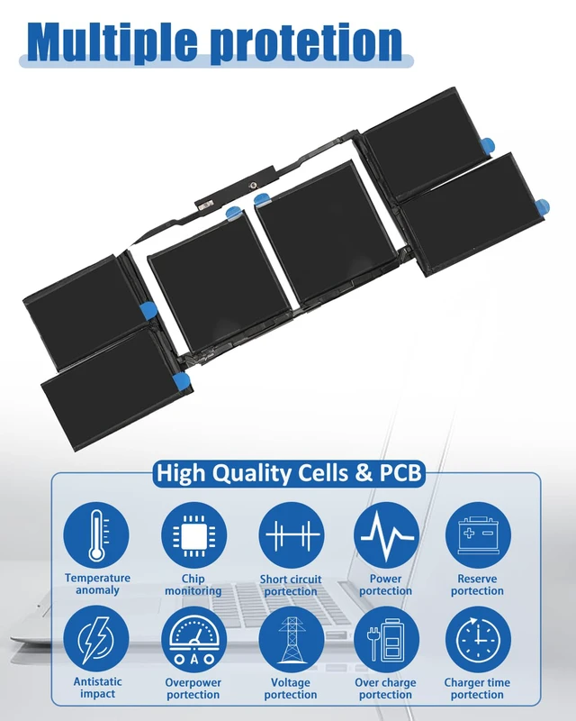 Alt view image 6 of 7 - A2141 A2113 Laptop Battery for MacBook Pro 16-inch A2141(2019 Version) EMC 3347-11.36V 99.8Wh/8700mAh