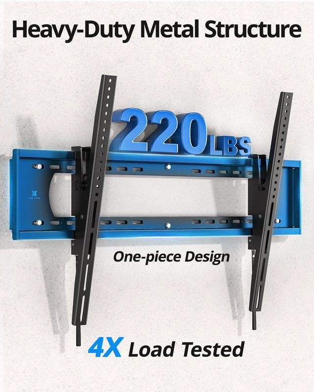 Alt view image 2 of 7 - 85 86 98 100 inch Heavy Duty Tilt TV Wall Mount Bracket for 65-120 inch Large TVS Up to 220LBS, Tilting TV Mount, Max VESA 900×600mm, 16/18/24/32" Studs, Fit Most 65+ 75+ 120 TVs
