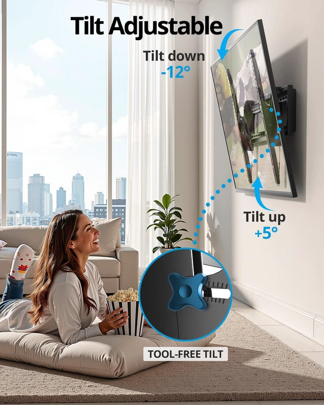 Alt view image 6 of 7 - 85 86 98 100 inch Heavy Duty Tilt TV Wall Mount Bracket for 65-120 inch Large TVS Up to 220LBS, Tilting TV Mount, Max VESA 900×600mm, 16/18/24/32" Studs, Fit Most 65+ 75+ 120 TVs