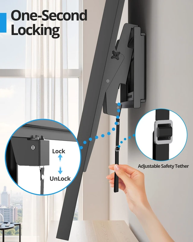 Alt view image 7 of 7 - 85 86 98 100 inch Heavy Duty Tilt TV Wall Mount Bracket for 65-120 inch Large TVS Up to 220LBS, Tilting TV Mount, Max VESA 900×600mm, 16/18/24/32" Studs, Fit Most 65+ 75+ 120 TVs