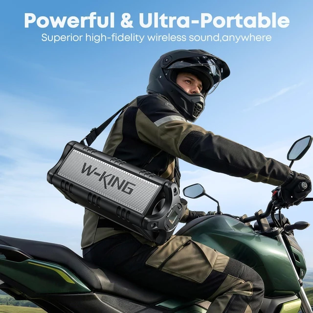 Alt view image 7 of 7 - Bluetooth Speaker 90W Max, IPX6 Waterproof Portable Outdoor Speaker 50W Deep Bass Subwoofer/40H/EQ/Dual Pairing/TF/AUX, Large Boombox Wireless Speakers for Home, Party, Camping, Beach