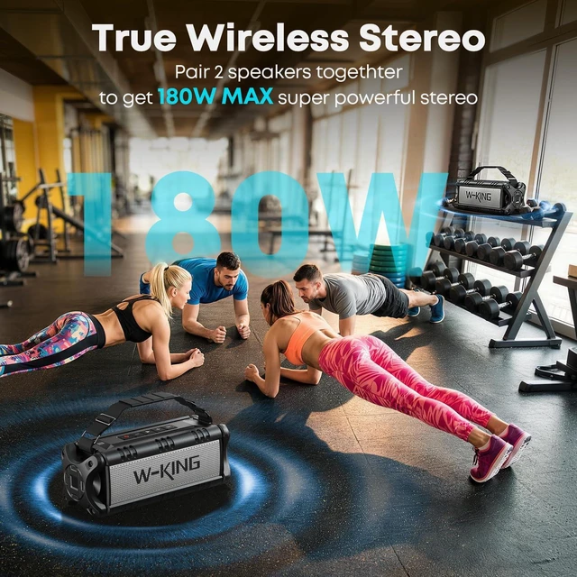 Alt view image 3 of 7 - Bluetooth Speaker 90W Max, IPX6 Waterproof Portable Outdoor Speaker 50W Deep Bass Subwoofer/40H/EQ/Dual Pairing/TF/AUX, Large Boombox Wireless Speakers for Home, Party, Camping, Beach