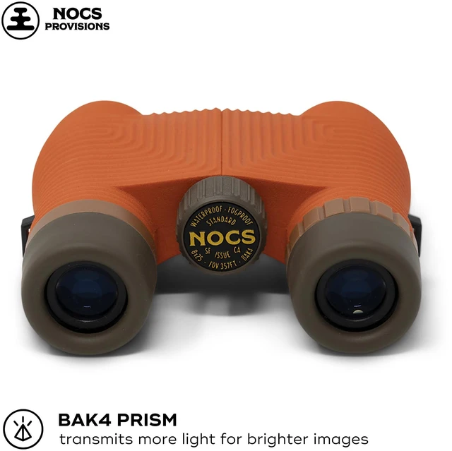 Alt view image 3 of 7 - Standard Issue 8x25 Waterproof Binoculars, 8X Magnification, Bak4 Prism, Wide View Multi-Coated Lenses for Bird Watching, Hiking & Backpacking - Poppy Orange II
