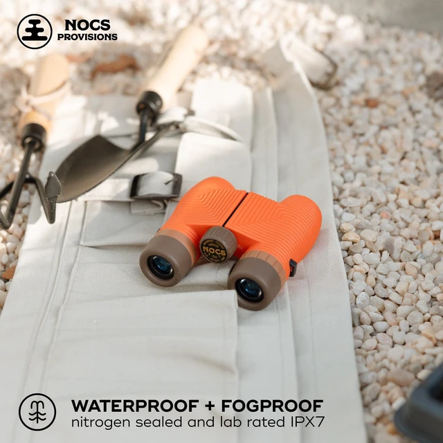 Alt view image 4 of 7 - Standard Issue 8x25 Waterproof Binoculars, 8X Magnification, Bak4 Prism, Wide View Multi-Coated Lenses for Bird Watching, Hiking & Backpacking - Poppy Orange II