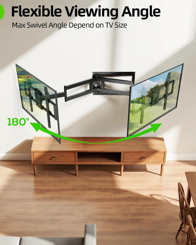 Alt view image 3 of 7 - Long Arm TV Wall Mount for Most 42-95 inch TV 40 Inch Extension Full Motion TV MountPre-Assembled Wall Mount with Swivel and Tilt Up to 150lbs Fits 8/12/16/24 Studs VESA 900x600mm