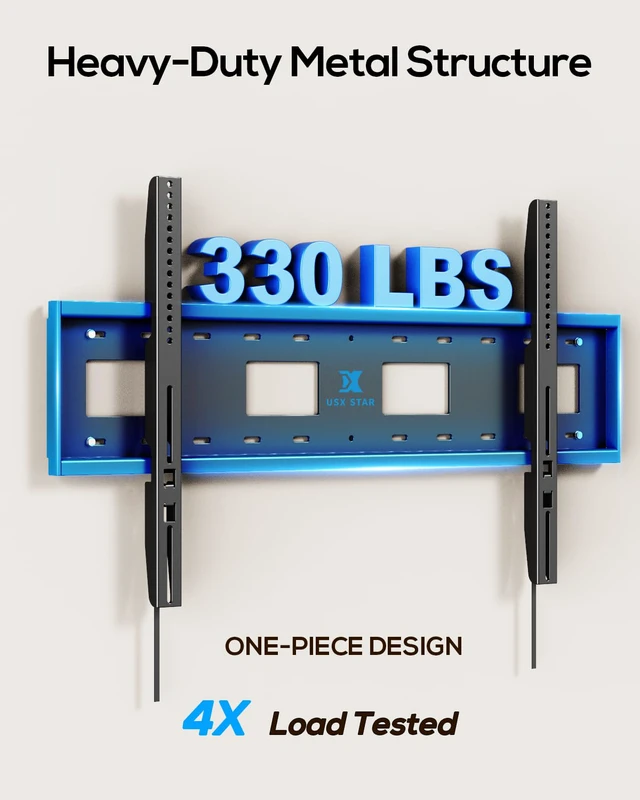 Alt view image 2 of 7 - 85 86 90 98 100 150 Heavy Duty Fixed TV Wall Mount Bracket for 65-150" Heavy Flat Screen, Max VESA 1000x600mm, Low Profile, Holds 330 lbs, 16/18/24/32" Studs,Fit Most 65+ 75+ 120 TVs