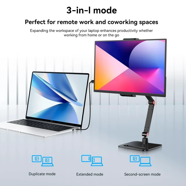 Alt view image 6 of 7 - 14 Inch Touchscreen Portable Monitor with Stand, 1920x1200 IPS HDR Ultra Slim USB-C HDMI External Display for Laptop Phone Switch