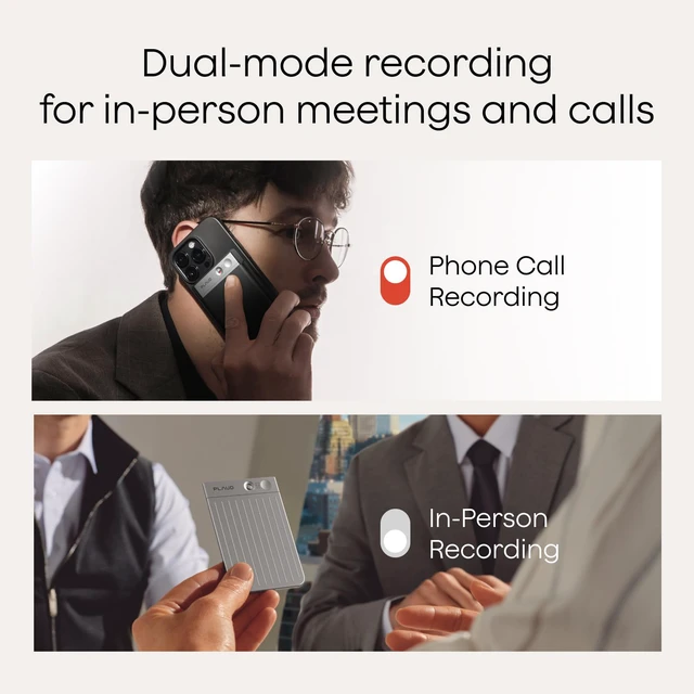 Alt view image 2 of 7 - Note AI Voice Recorder, Note Taker w/Case, App Control, Transcribe & Summarize with AI, Support 112 Languages, for Meetings, Calls, Lectures, Professionals, Teams, Silver, Non-Pro Version