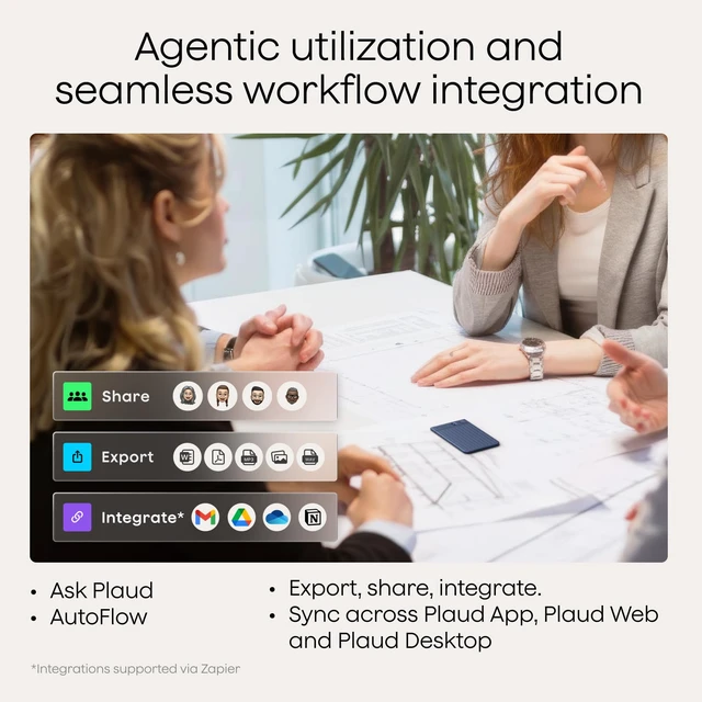 Alt view image 6 of 7 - Note AI Voice Recorder, Note Taker w/Case, App Control, Transcribe & Summarize with AI, Support 112 Languages, for Meetings, Calls, Lectures, Professionals, Teams, Navy Blue, Non-Pro Version