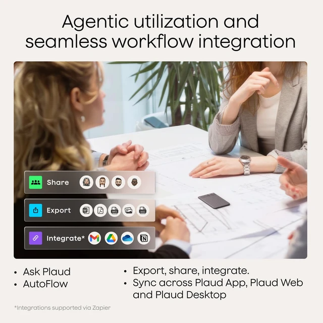 Alt view image 6 of 7 - Note AI Voice Recorder, Note Taker w/Case, App Control, Transcribe & Summarize with AI, Support 112 Languages, for Meetings, Calls, Lectures, Professionals, Teams, Starlight, Non-Pro Version