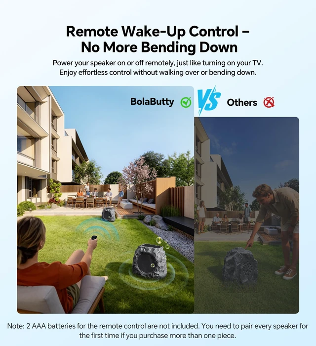 Alt view image 4 of 7 - Upgraded Outdoor Rock Speaker 30W Deep Bass Multi-Sync up to 100Pcs, Remote Control, IPX7 Waterproof Solar-Powered Bluetooth Speaker Perfect for Pool, Garden, Patio, Ideal for Music Lovers - 1 Pack