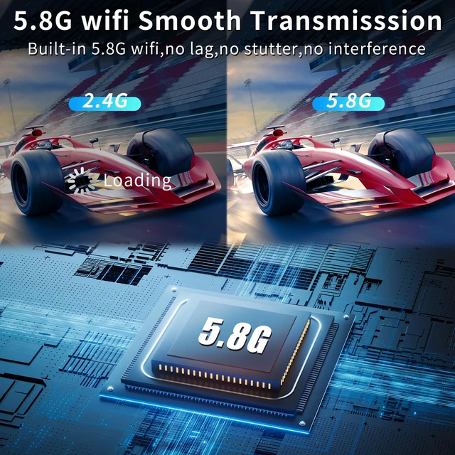 Alt view image 5 of 7 - Wireless HDMI Transmitter and Receiver 328ft/100m Extender 4K Decode Input 1080P Output Plug&Play Portable 2.4G/5.8G for Video and Audio to Monitor from PC/Projector/TV Box,with LED Display