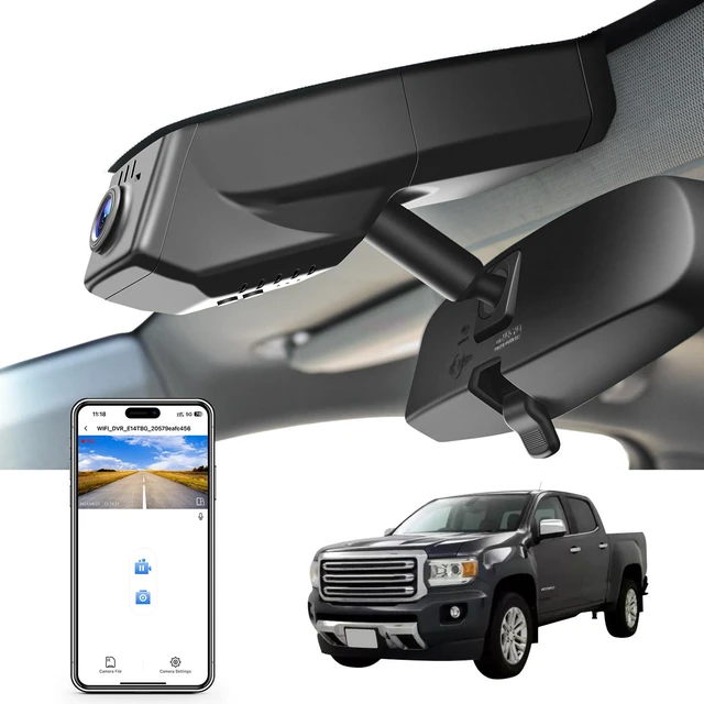 Main image of 4K Dash Cam Custom fit for GMC Canyon 2015-2022 WD Elevation AT4 Denali(Model A), Integrated OEM Look, UHD 2160P Video, Built-in WiFi, G-Sensor, Loop Recording, Free App and 64GB Card
