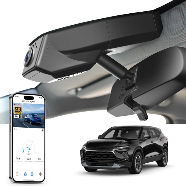 Main image of 4K Dash Cam Custom fit for Chevy Colorado 2015-2022 Select Base WT LT Z71 ZR2(Model A), Integrated OEM Look, UHD 2160P Video, GPS, Free App & WiFi, 64GB Card