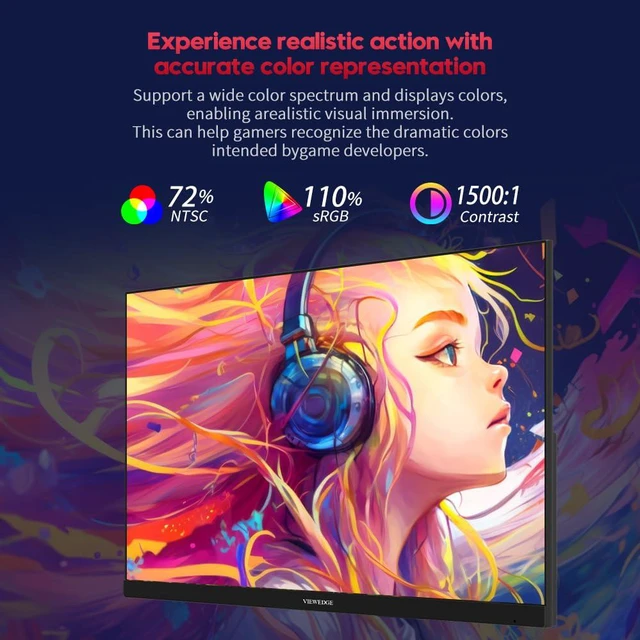 Alt view image 5 of 7 - 27 Inch Gaming Monitor 1080p 144hz, 1ms IPS FHD Computer Monitor with 110% sRGB, Bluelight Filter, HDMI & VGA Port, Support Wall Mount