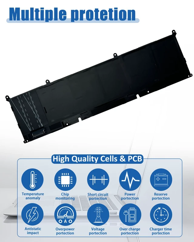 Alt view image 5 of 6 - 90Wh P0FWH Laptop Battery Replacement for Dell Alienware m16 R2 Inspiron 16 Plus 7640 Inspiron 16 7640 2-in-1 Series P0FWH POFWH 0M9DG0 HGJCY