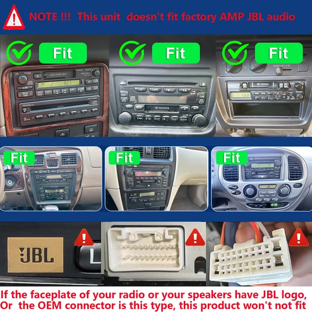 Alt view image 3 of 7 - Car Radio Stereo Wireless Carplay Android Auto Navi for Toyota Tacoma Sienna1998-2004/4Runner Camry 1990-2002/Tundra Sequoia 2000 2001 2002/Land Cruiser 1991-2000