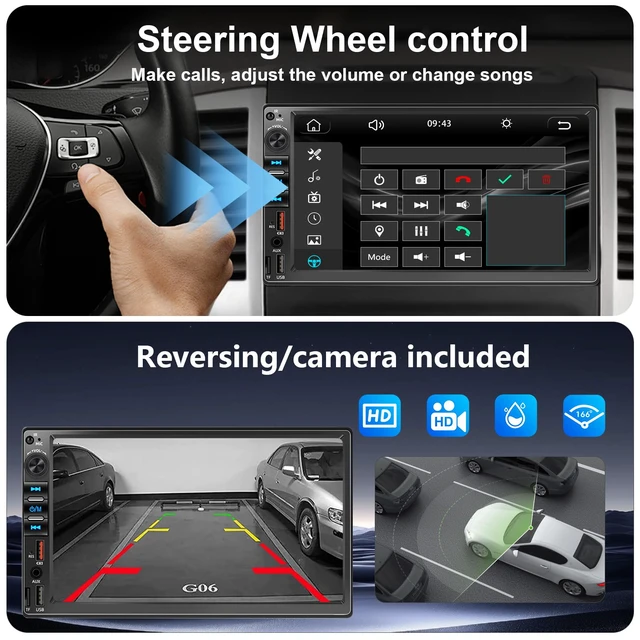Alt view image 6 of 7 - Car Radio Stereo Wireless Carplay Android Auto Navi for Toyota Tacoma Sienna1998-2004/4Runner Camry 1990-2002/Tundra Sequoia 2000 2001 2002/Land Cruiser 1991-2000